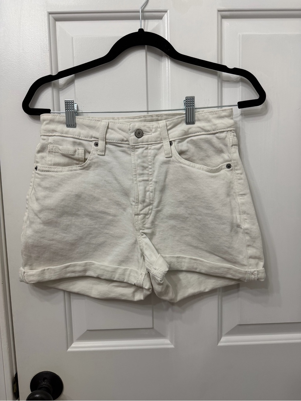 Old Navy White Denim Rolled Hem Shorts